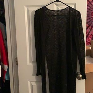 Long black, light sweater